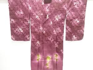 大正ロマン　片喰・花模様ロング道行コート